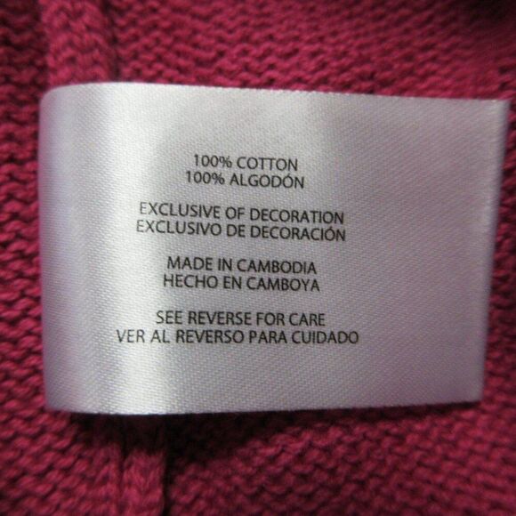 GAP Crew Neck Cotton Sweater Sz XL 16 Fuchsia Pink Shirt Knit Top Side Slits NWT - Picture 9 of 12